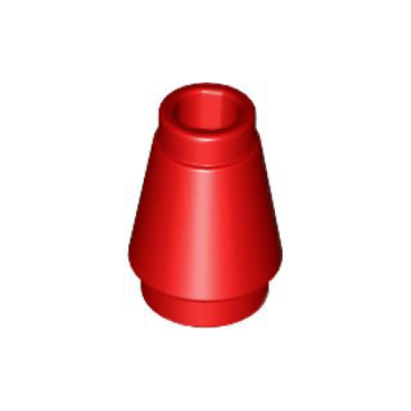 Kegel 1x1 met groef aan de bovenkant Red